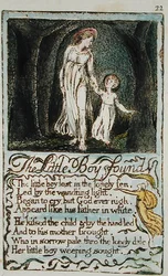 Der kleine Junge gefunden, Illustration aus Lieder der Unschuld und Erfahrung (Bentley Kopie L) pl.22 (Bentley 14) 1789-94